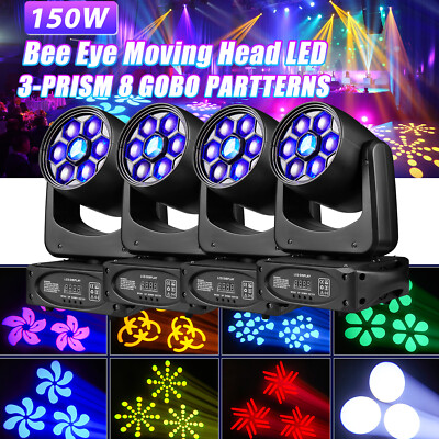 150W 8 Gobo 3 Prisma Strahl LED DMX Bühnenlicht Moving Head RGBW Spotlight Show