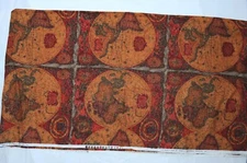 VTG MARCUS BROTHERS Old World Map Ctn Fabric 39 in W X 2 yds Long NWOT