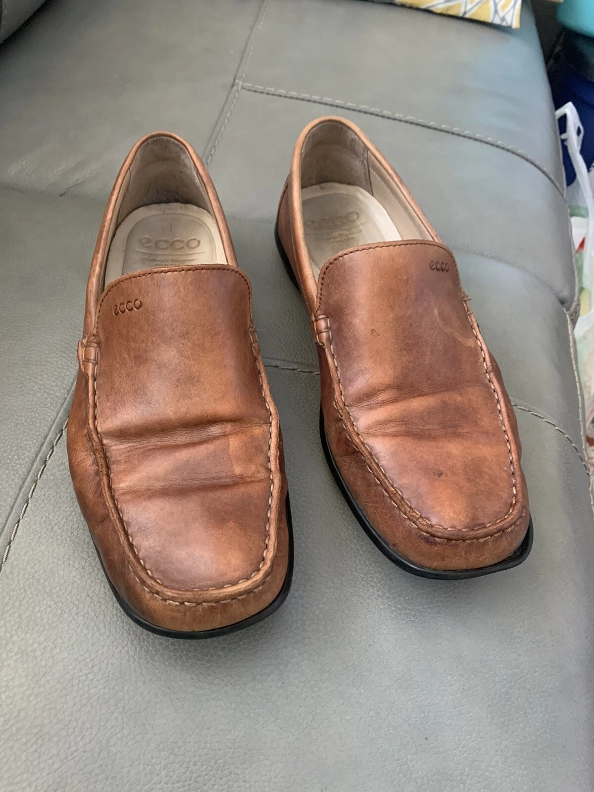 ECCO Mocassini da uomo marroni piacevoli slip on autisti taglia EU 43 US 10