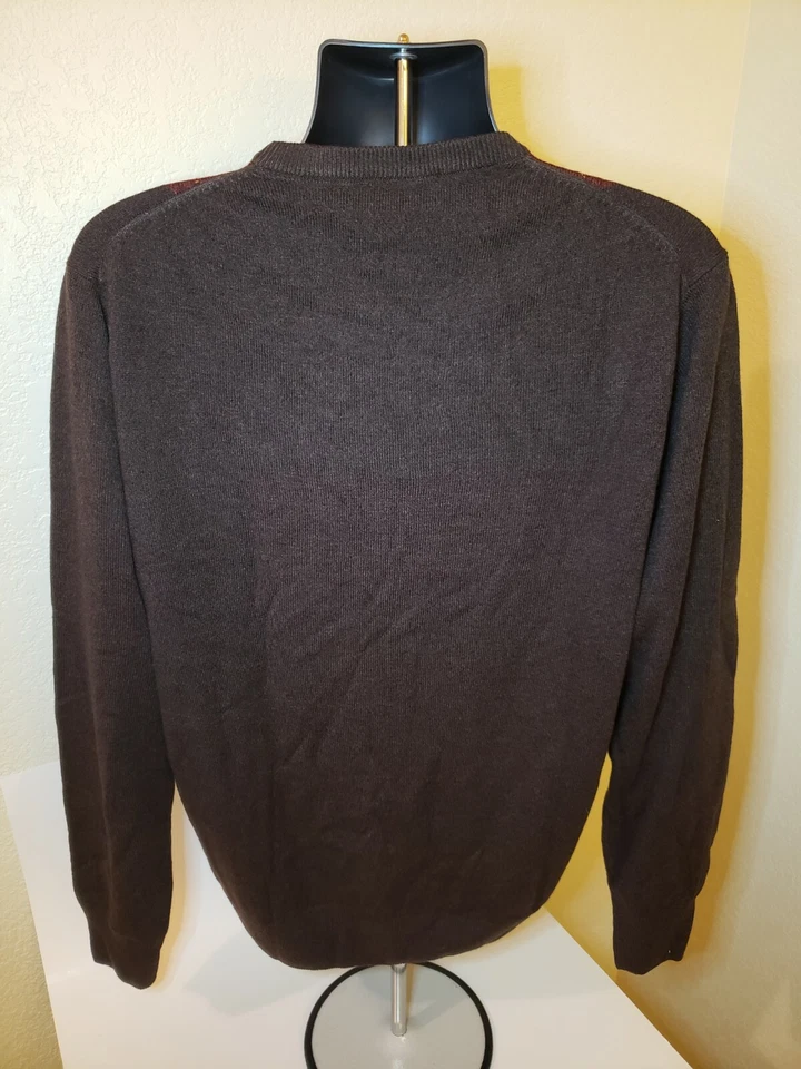 $1650 Prada Argyle Beautiful Brown Sweater Made in Italy Size XL - Image 3 of 4