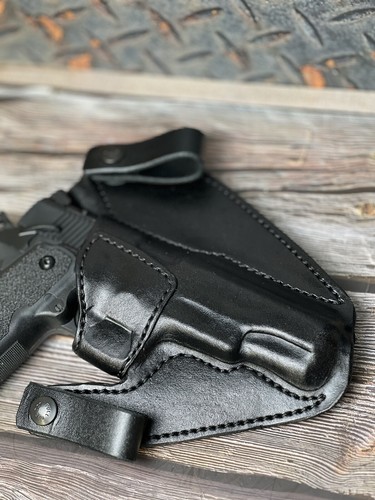 Custom Molded IWB Gun leather Holster Forward Cant Reinforced Trigger guard - Picture 21 of 21