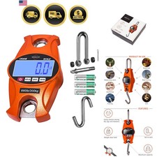 Digital Hanging Scale 660 LB 300 KG Heavy Duty Waterproof Fish Crane Luggage