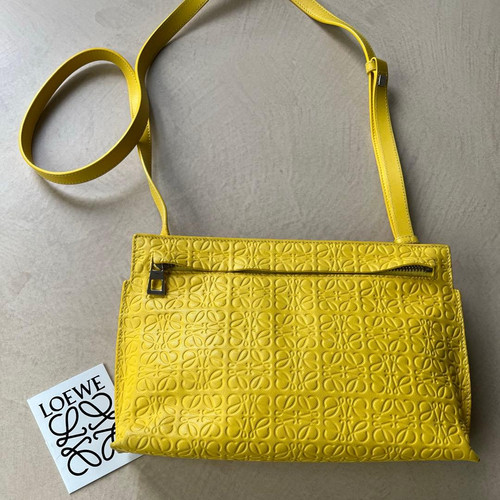 Loewe T Pouch Anagram Shoulder Bag Mini Leather Yellow Authentic From Japan F/S
