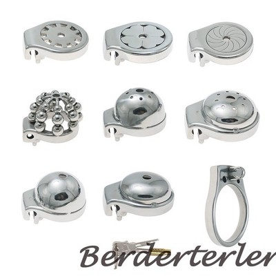 8 Styles Stainless Steel Flat Chastity Cage Sissy Abstinence Lock Ring Device 