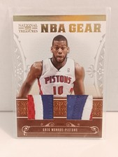 2011 Playoff National Treasures NBA Gear Jersey Combos #12 Greg Monroe 23/49