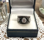 New ListingChunky CZ and Rope Accent 925 Sterling Silver Wide Band Ring, size 6.5