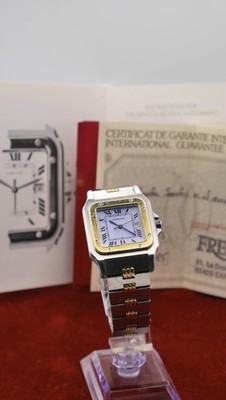 Cartier Santos Carrée 1985 - Godron - frisch gewartet von Cartier - unpoliert