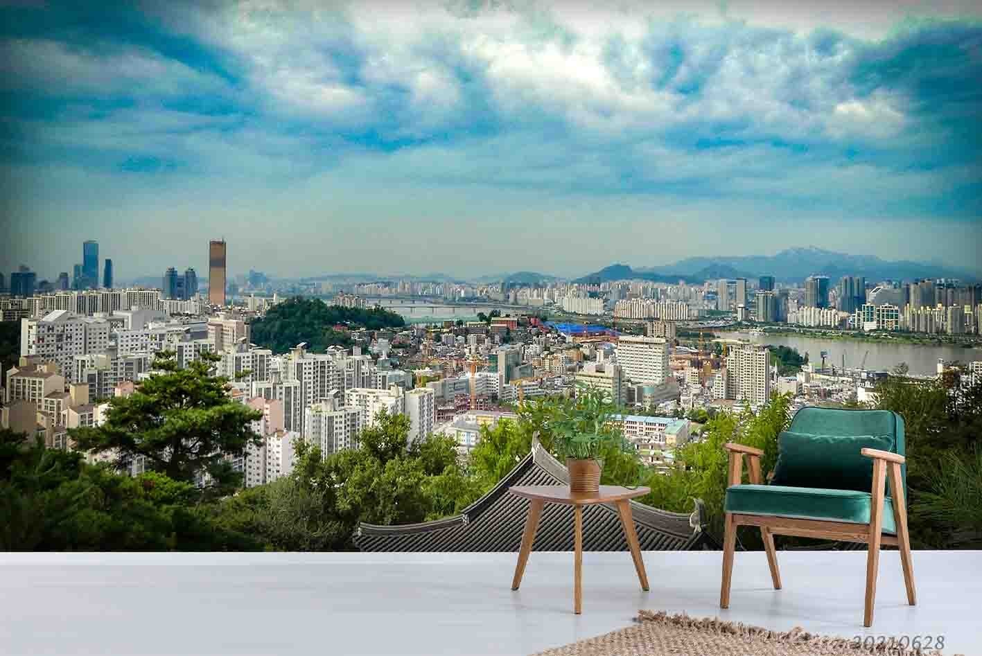 3D City Sky Landscape Wall Murals Wallpaper Murals Wall Sticker