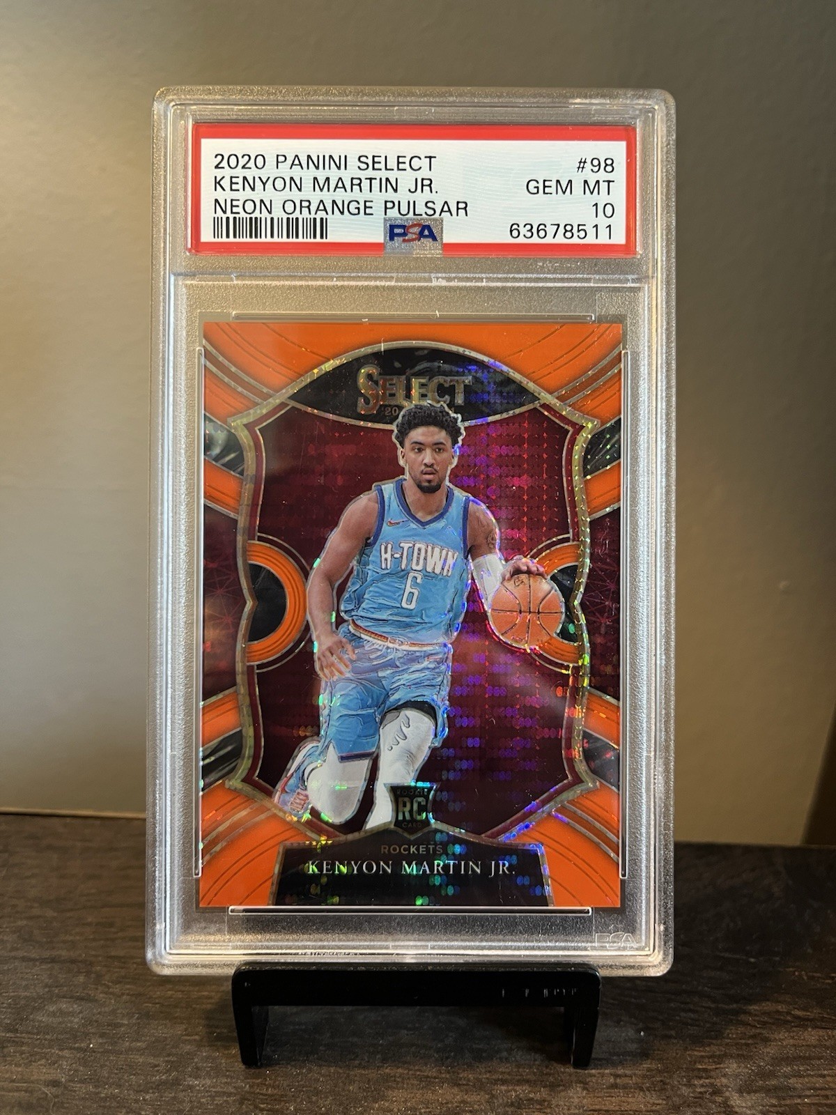 2020-21 Panini Select Kenyon Martin Jr. Neon Orange Pulsar RC /15 #98 PSA 10