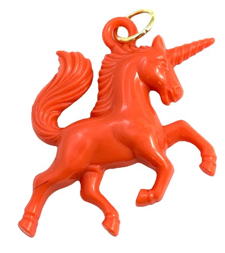Unicorn Charm Necklace Pendant Orange Plastic Jewelry For Women Gift Fantasy
