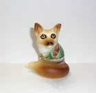 Fenton Glass "Winter Perch" Red Cardinal Fox Figurine Ltd Ed #13/40 K Barley