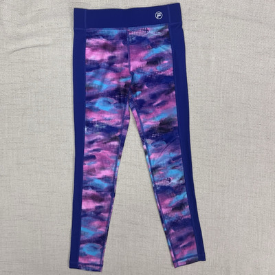 FILA Sport Performance Girls M High Rise Ankle Leggings Abstract Stretch