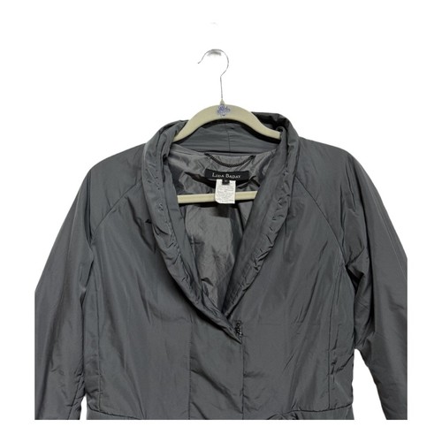 Lida Baday Charcoal Gray Slim Puffer Jacket Made in Canada Size 10 Hook Closure - Picture 2 of 6