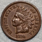 Extra Fine 1876 Indian Head Cent, Sharply Struck, Scarce Date.