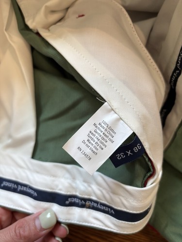 Vineyard Vines Harmon Hose grün rot Urlaub Cord Baumwolle Hose 38x32 Neu mit Etikett - Bild 8 von 9
