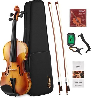 4/4 Violin Set Full Size Fiddle Solidwood for Adults with Hard Case, Shoulder...
