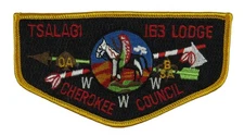 Tsalagi Lodge 163 Cherokee Council NC S6.5 Flap Yellow Bdr