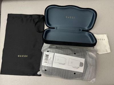 Gucci schwarzes Etui Hartschalenbrille & Sonnenbrille Samt - mittelgroß