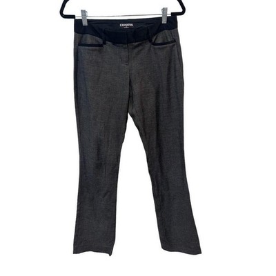 Express Editor Womens Pants Gray Size 2 Dress Straight Leg Hook & Eye Pockets 