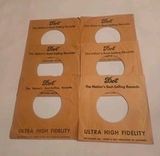 45 RPM 7" RECORD SLEEVES CO. SLEEVE 6 PACK SEE PHOTOS Dot Records SLV304