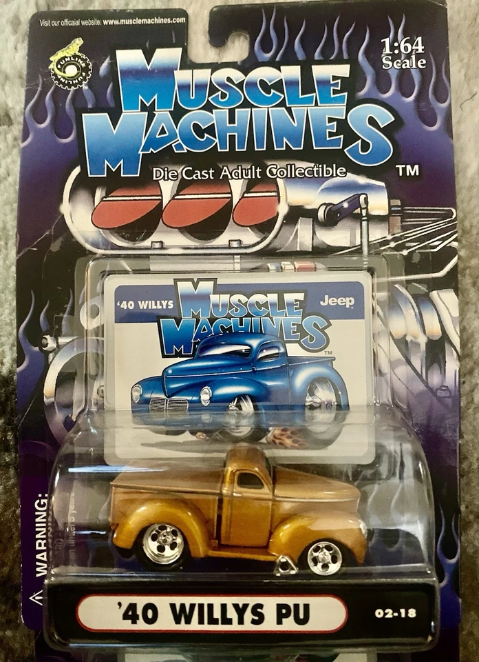 Muscle Machines 40/41 Willys PU, cantidad 4, colores amarillo, dorado, verde azulado, 1 policía Foto 4 de 4