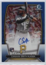 2023 Bowman Chrome Rookie Blue Refractor 105/150 Canaan Smith-Njigba Auto 0zu6