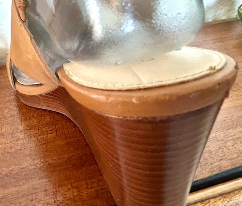 Cole Haan Womens Tan Leather Wedge Sandals Slingback Open Toe Buckle Women's 8 - Picture 11 of 15