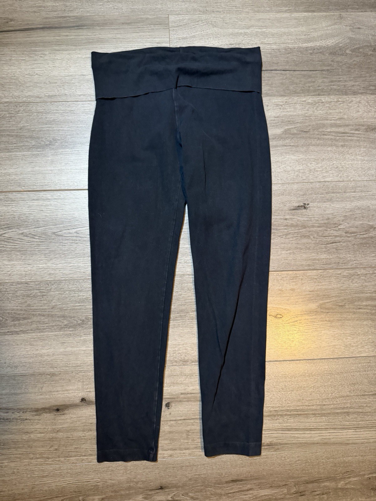 Hard Tail Y2K Foldover Low Rise Leggings Large Black Athleisure Made In USA