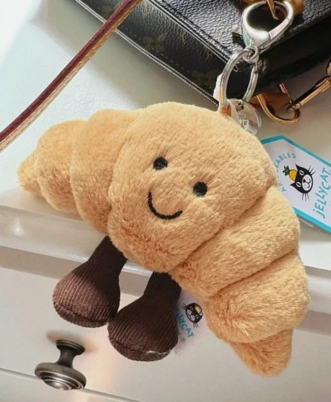 Jellycat Amuseables Croissant Plush Charm Bag Keychain Cute