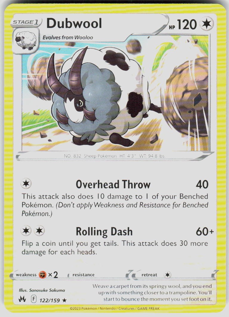 Dubwool 122/159 SWSH Crown Zenith Pokemon