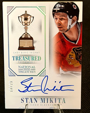 2013-14 Panini National Treasures Hockey STAN MIKITA TREASURED TROPHIES AU /25