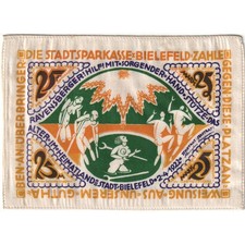 [#288892] Germany, Bielefeld, 25 MARK, 1922-04-02, UNC, Silk, Grabowski:42, F