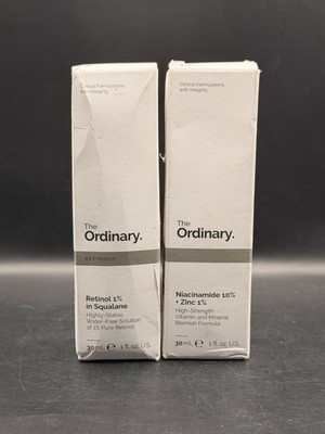 2 Pack The Ordinary Retinol 1% in Squalane & Niacinamide 10% + Zinc 1%