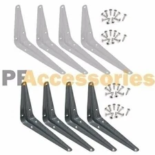 Heavy Duty Utility Metal Wall Shelf Corner Bracket Shelfing Support White Grey