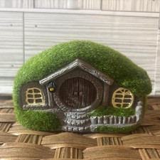 Mossy Hobbit Fairy House Figurine Garden Decor Fantasy 4" Cottage Home Decor