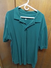 King Size Shirt Mens XL TALL Green Cotton Polo Short Sleeve Business Casual