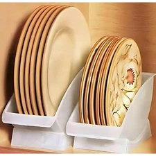 10-Inch Veritcal Dinner Holder, Cabinet Space Saver and Organizer, Plastic Pl...