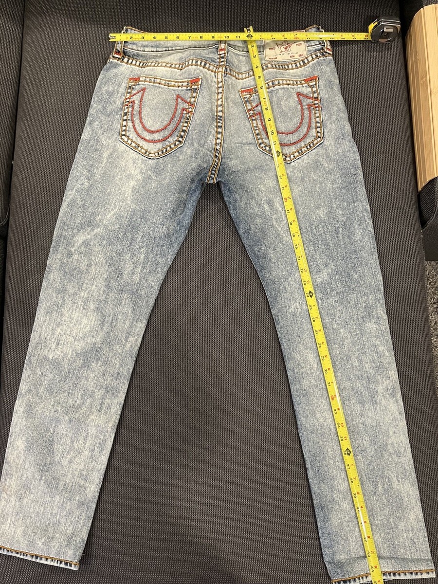 True Religion Rocco Super T Jeans Red Stitching 44656-00 Size 38 