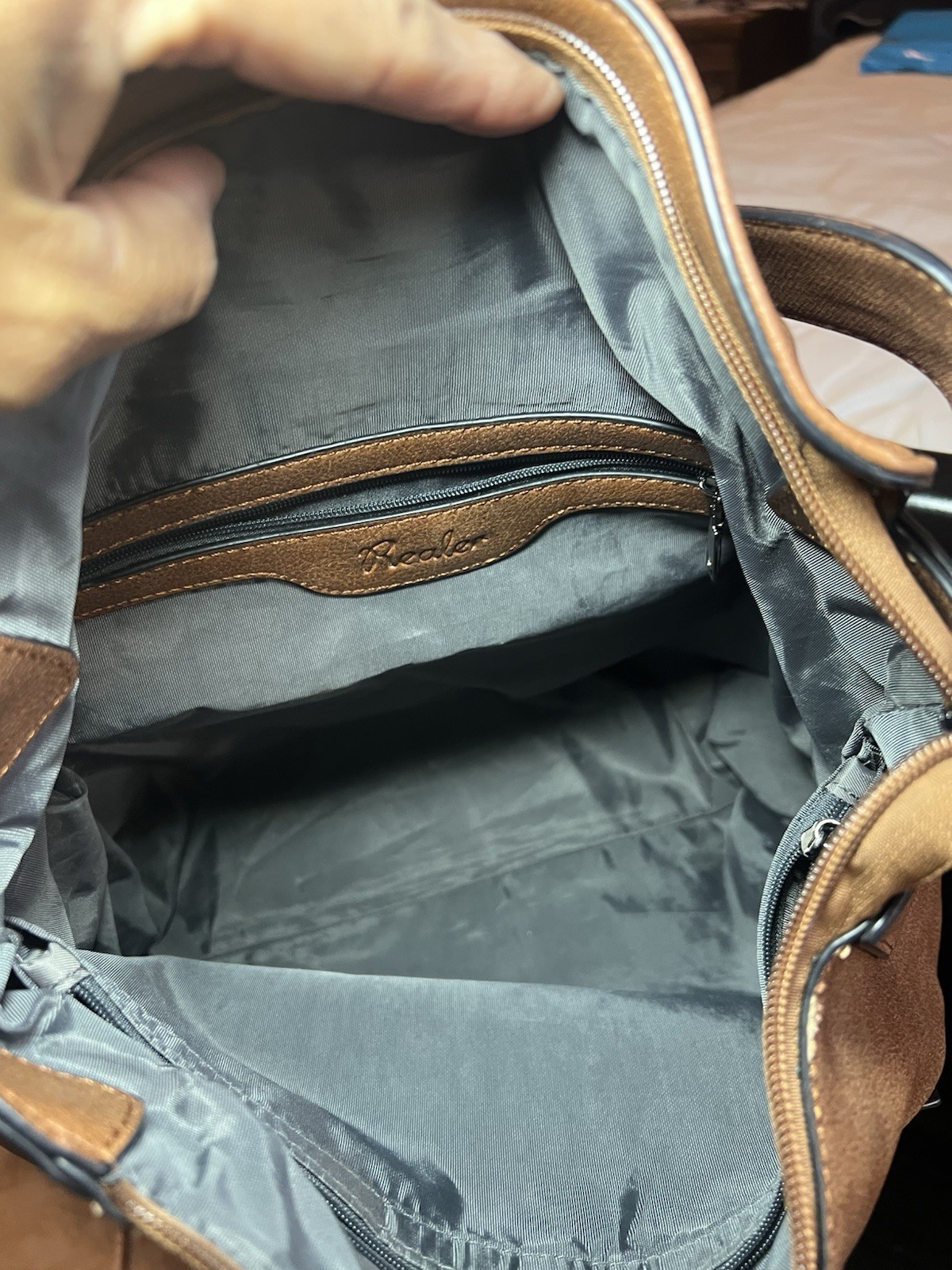 Realer Brown Hobo Purse/Shoulder Bag Large Multiple Pockets