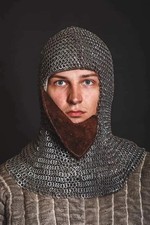 "Medieval Chainmail Coif with Face Cover   Chain Mail Armor for LARP  Reenactme