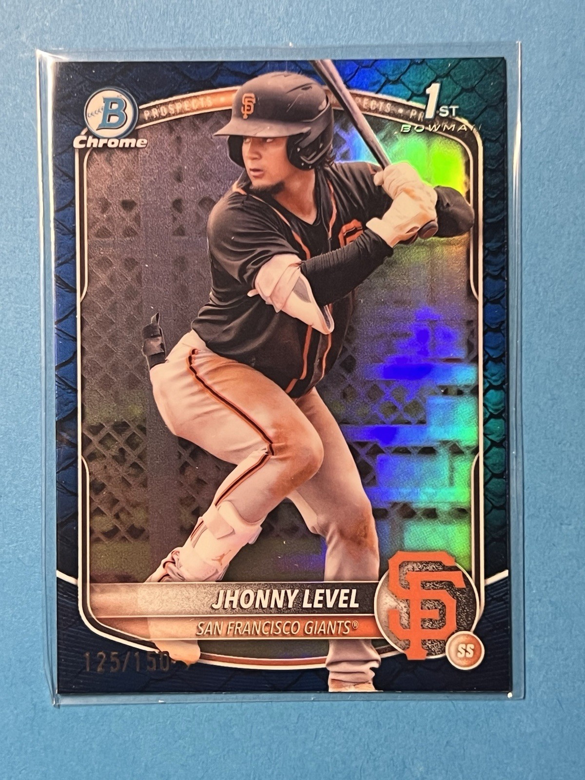 Jhonny Level 2025 Bowman 1st BCP-147 Chrome Blue Reptilian Refractor /150