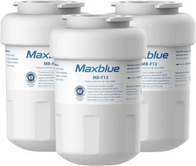 Maxblue MB-F13 Refrigerator Water Filter, Replacement for GE  MWF , 3 Filters