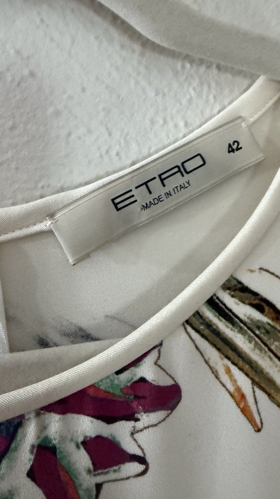 Etro Cream Shift Dress with Multicoloured Print Size 42 UK 10 image 4