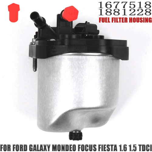Carcasa de filtro de combustible para Ford Focus Fiesta Galaxy 1.6 TDCi 1677518 1881228 - Imagen 4 de 8