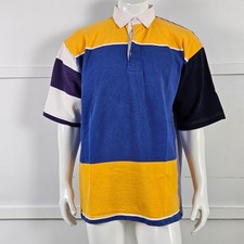 Barbarian Vintage Mens Rugby Shirt XL Multicolor Colorblock Striped Canada