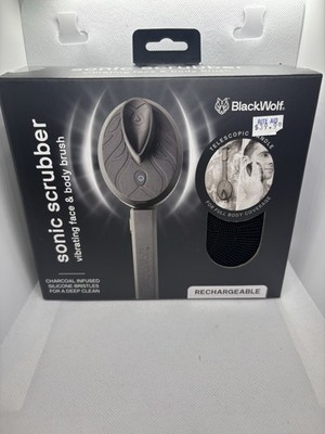 Black Wolf Body Wash & Sonic Scrubber- Vibrating Face & Body Brush - New In Box