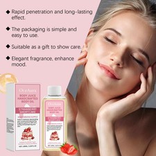 Strawberry Scented Body Oil for Deep Moisturizing and Hydrating Gentle Skin Care