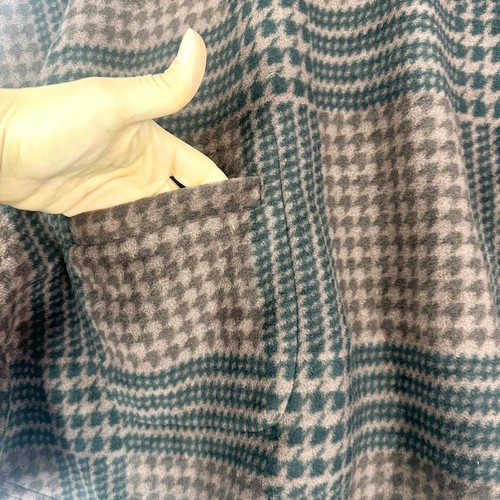 Rachel Roy Houndstooth Fleece Poncho One Size NEW 1/4 Zip Classic Glen Plaid - Picture 4 of 8