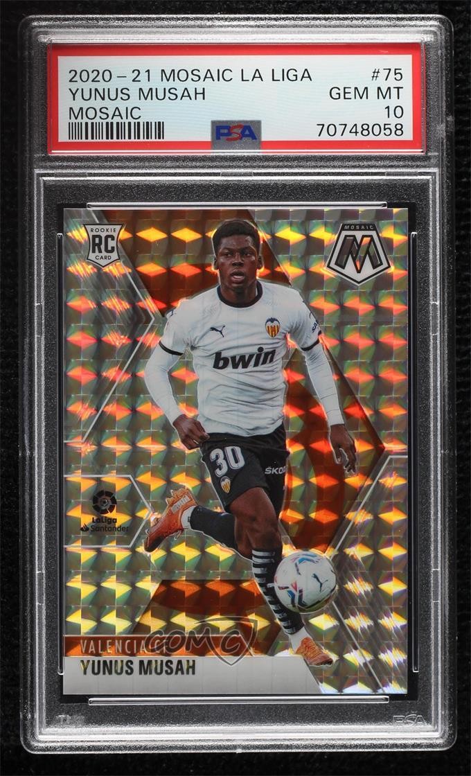 2020-21 Panini Mosaic La Liga Prizm Yunus Musah #75 PSA 10 GEM MT Rookie RC