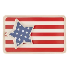 American Flag Stacked Reusable Bamboo Serving Tray Set